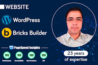 build a full wordpress site using new 23y exp formula to score 100 on pagespeed
