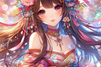 crate a anime art portrait in realistic style for you