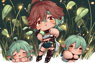 create adorable chibi artwork for commission