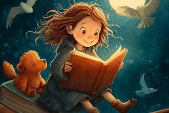 draw children book illustrations and children book cover