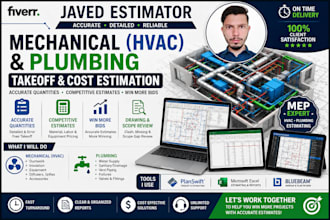 do mechanical hvac, plumbing takeoff and cost estimation