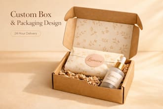 create custom dieline, box packaging and sticker template design
