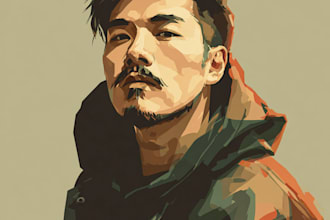 make vector portrait, illustrations, line art, vector art