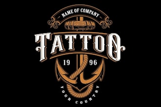 do a proffesional gorgeous tattoo studio logo in short time