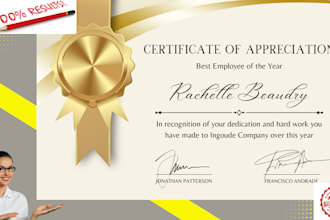 design a professional certificate, diploma or award design