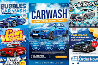 design professional car wash flyer to attract more customers