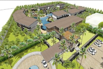 draw 3d site plan and master plan, landscape design and 3drendering