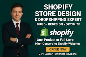 build shopify website design, shopify dropshipping web store
