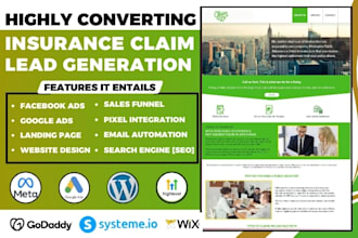 generate insurance claim leads public adjuster landing page insurance website