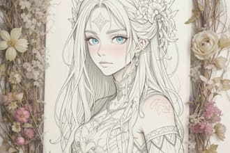 draw art character, creature, game art, sheet, fantasy art