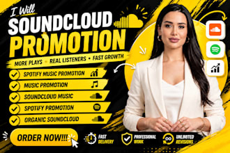 do soundcloud promotion, spotify promotion or music marketing to boost audience