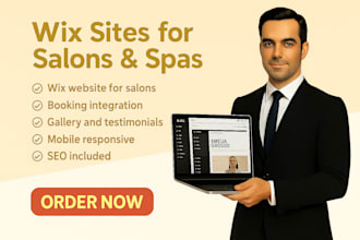 design stunning wix salons and spas website, beauty website, vagaro website
