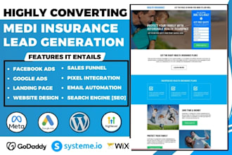 generate medicare lead elderly senior care landing page health insurance website