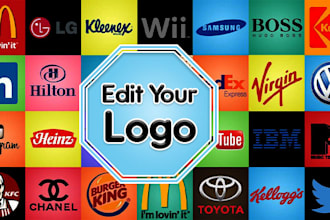 recolor, change text, vectorize, make transparent logo