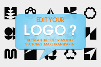 edit, recolor, change text, vectorize, make transparent logo