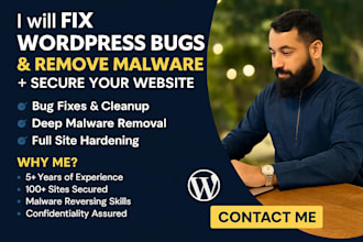 fix wordpress bugs, remove malware, and secure your website fast