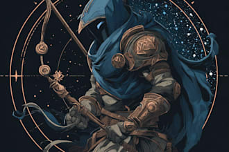 create unique medieval, fantasy, rpg, mmorpg game logo