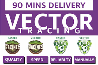 vector tracing, logo to vector, image to vector in 90 mins