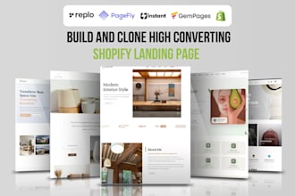 build automated shopify store, with replo, instant, gempages and pagefly