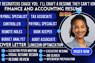 write a professional finance, accounting resume, analyst, accountant, bookkeeper