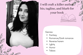 a captivating author bio summary blurb tagline comp titles