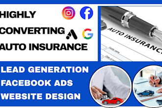 generate auto insurance leads via facebook ads website design
