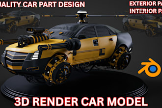 design 3d car model, car parts, custom body kits, rc car model for 3d printing