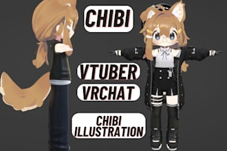 draw create rig chibi character chibi vtuber chibi arts illustration vrchat