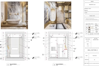 do shop drawings, sections, elevations for your interior design