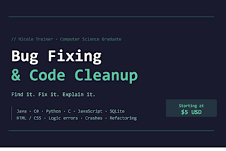 fix bugs and clean up your code