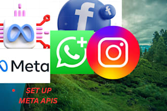 set up facebook, instagram, whatsapp and meta graph API for you