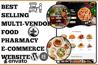 design best selling multi vendor food grocery parcel pharmacy e commerce website