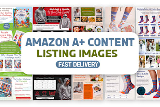 do high converting listing image and a plus content designs fast for amazon