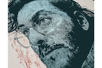 create a portrait print linocut