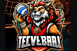 make esport mascot animal championship volleyball logo