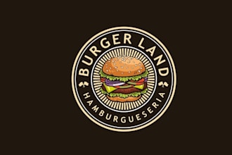 design burger restaurant deli food truck logo