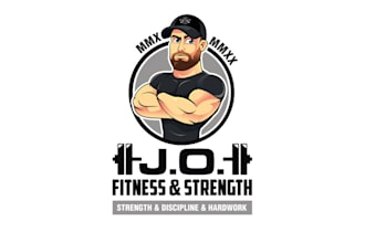 design modern strength fitness logo