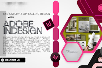 ebook brochure product catalog, business card, company profile on adobe indesign