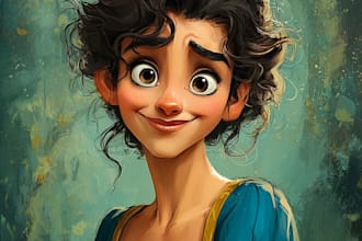 draw a cute disney cartoon portrait