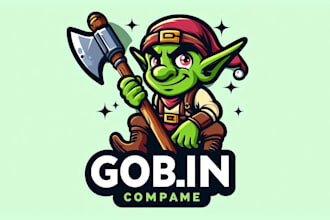 make different goblin cartoon character logo for your company
