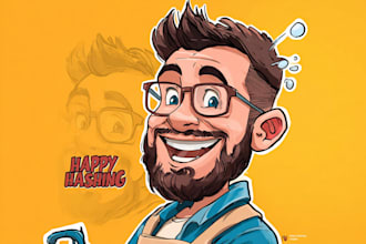 do unique caricature cartoon and mascot logo character