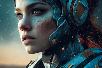 design stunning sci fi portrait art