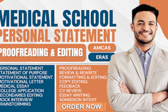edit medical school personal statement, proofreading, amcas