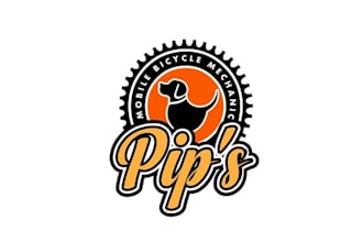 design pictorial mobile bicycle mechanic logo
