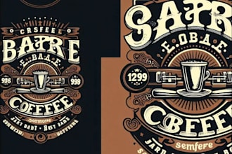design retro t shirt bar coffee shop logo