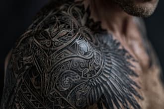design a tribal cyber sigilism tattoo or piece of apparel