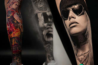do sleeve tattoo design, tattoo cover up, realistic tattoo design
