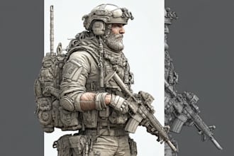 draw detailed military characters for you