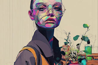 paint expressive colorful abstract portraits
