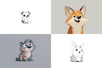 draw cute cartoon animal character